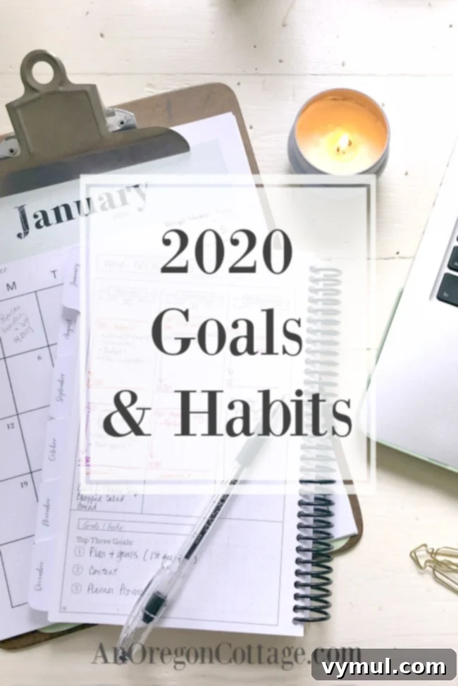 2019 Reflections, 2020 Aspirations 2 A serene image of a planner, symbolizing goal setting and future aspirations for the new year.
