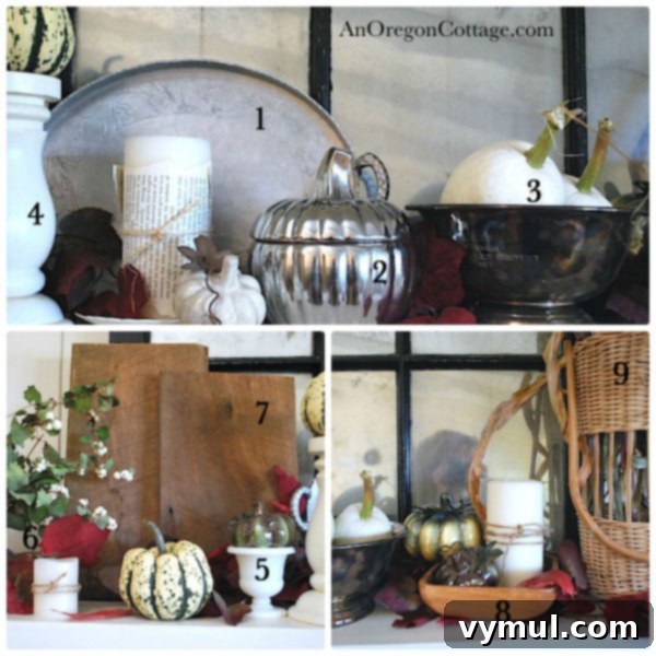 Thrifted-Fall-Mantel Our budget-friendly fall mantel styled with unique thrifted items and natural elements, showcasing a successful recreation of a high-end look.