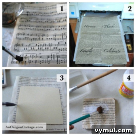 decoupaged coaster steps