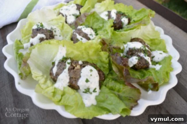 Grilled beef lettuce wraps with a garlic-yogurt sauce makes an easy family meal