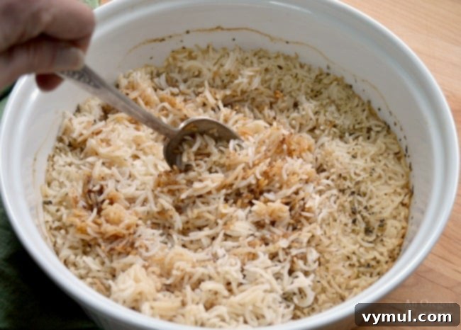 Stirring Baked Tasty Rice