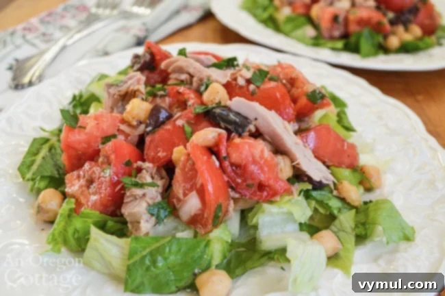 Greek Tuna Tomato Salad close