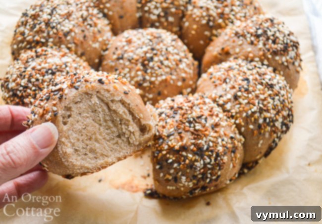 holding artisan sourdough roll