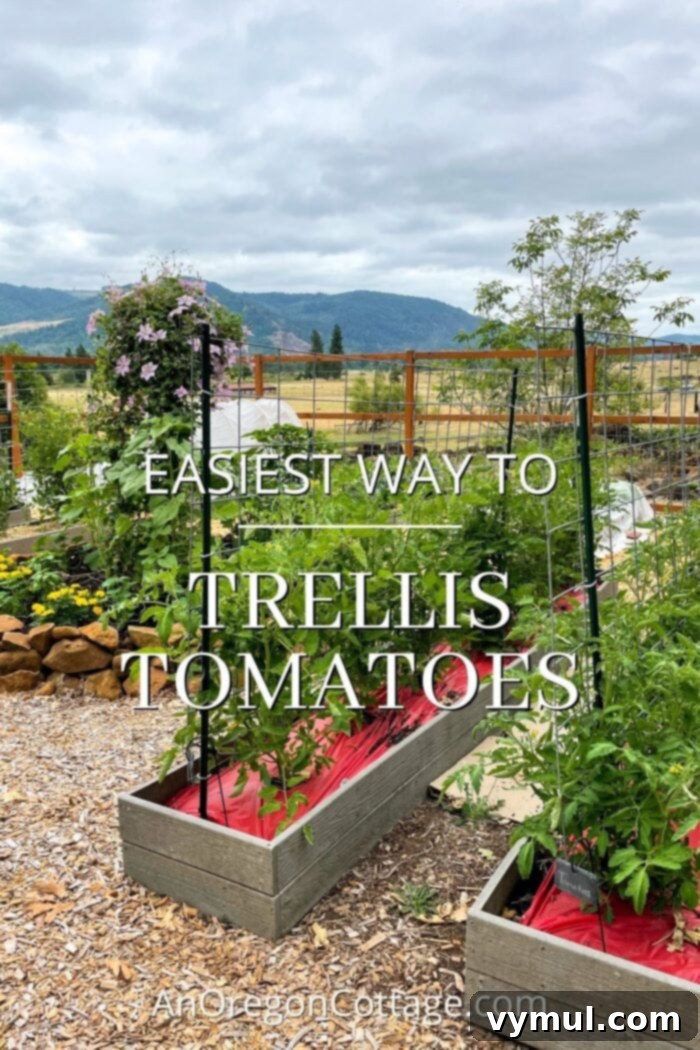 Simple Secrets to Perfectly Trellised Tomatoes 2 The easiest and most effective way to trellis tomatoes using cattle panels and bungee cords