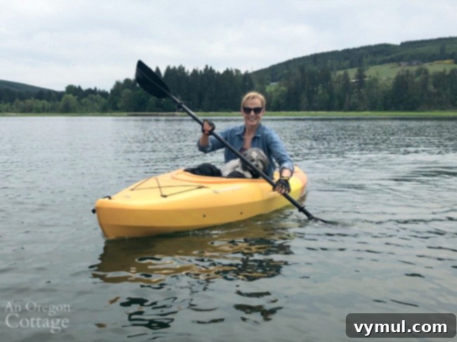 Good Things Vol. 26: New Arbor and Video, Sturdy Garden Tote, Slate Tags, Books and Beyond 4 Small dog on a kayak during Mother's Day outing