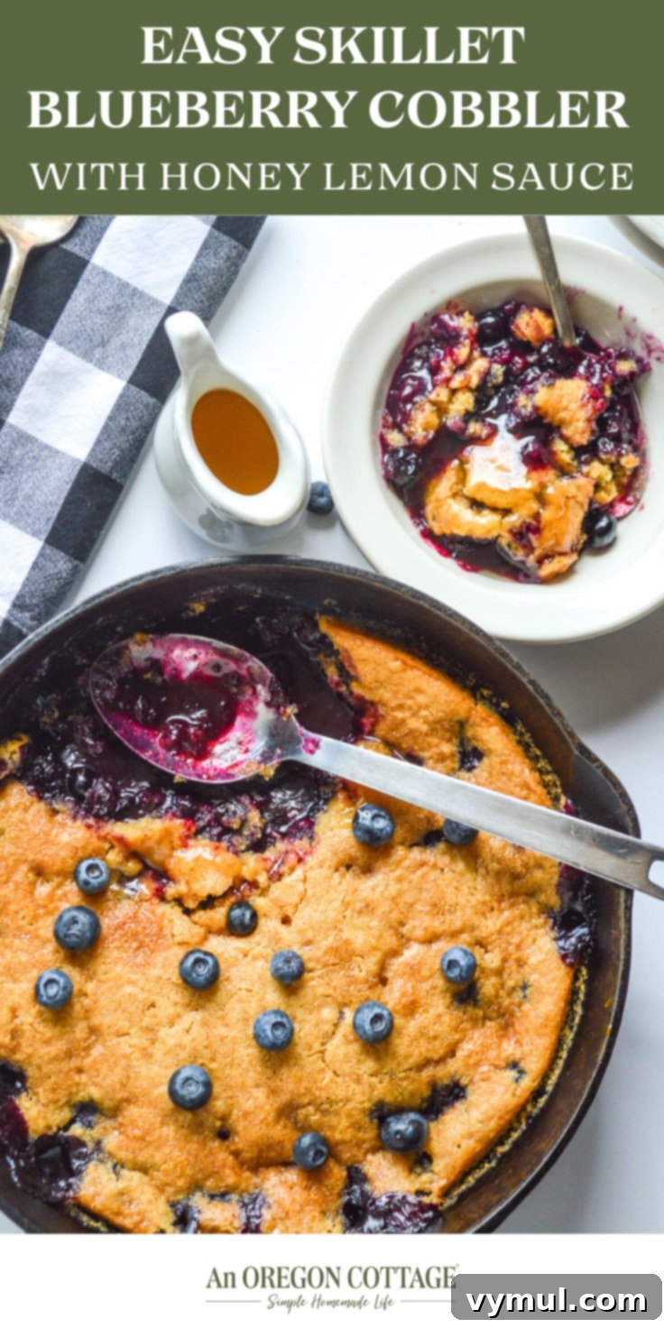 blueberry cobbler pinterest pin image