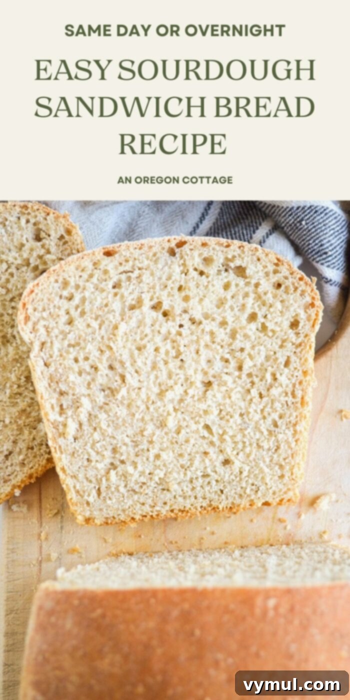 sourdough sandwich bread Pinterest pin