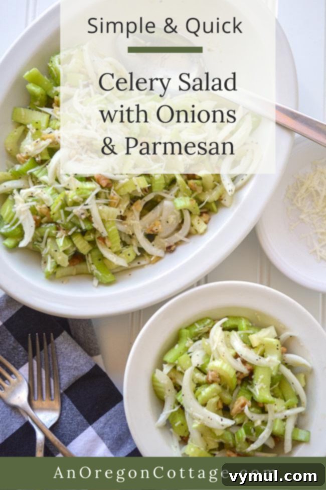 Simple quick celery salad with a fresh and healthy appeal