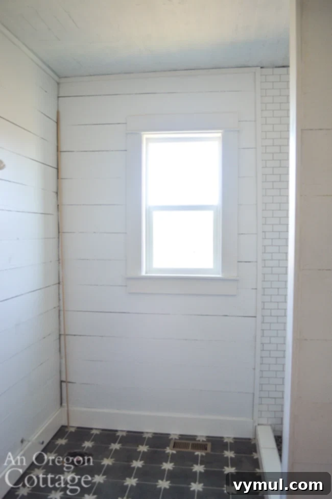 Mid-Year 3 Farmhouse Progress Tour 11 primed farmhouse bathroom