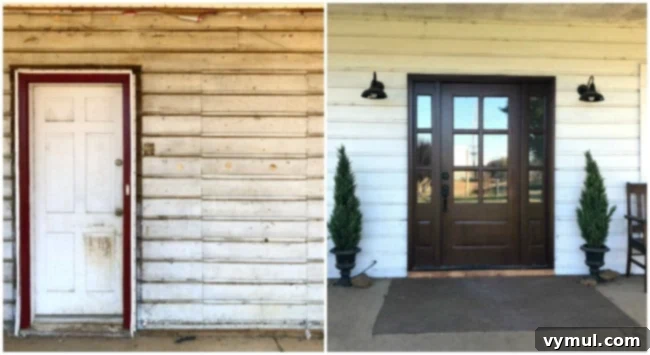Mid-Year 3 Farmhouse Progress Tour 3 farmhouse front door before-after