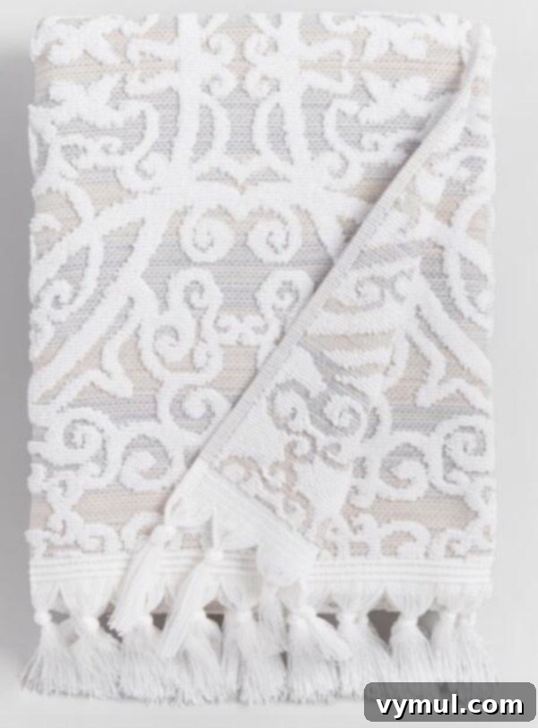 Our Farmhouse Main Bathroom Remodel Journey 11 world market white-gray towel