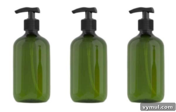 Our Farmhouse Main Bathroom Remodel Journey 12 green plastic pump bottles