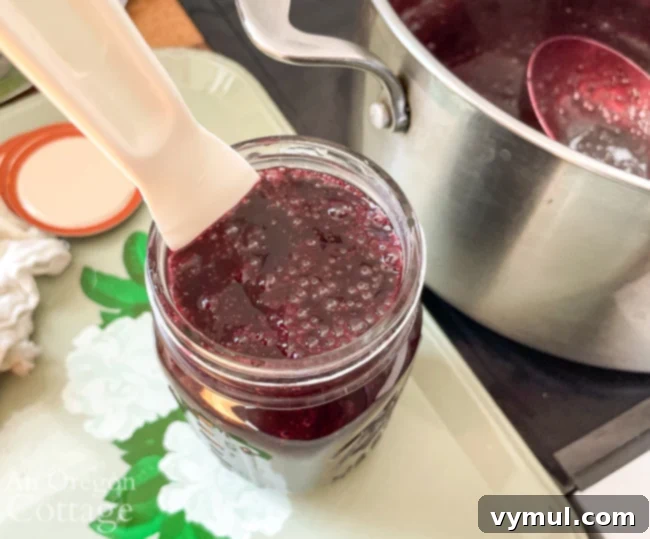 blueberry syrup-removing air bubbles