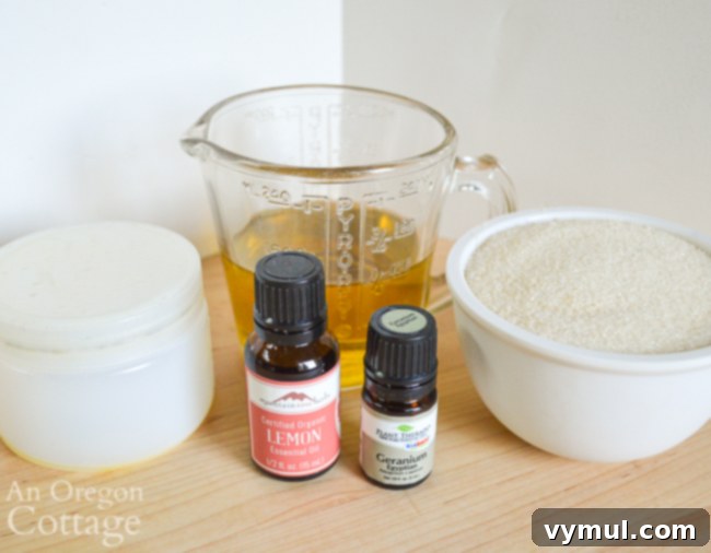 DIY sugar scrub ingredients