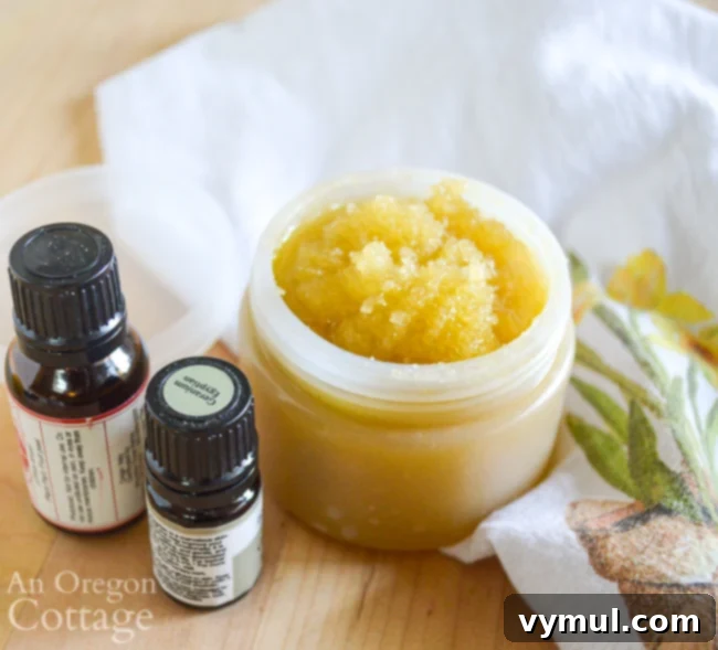 Sugar scrub in container