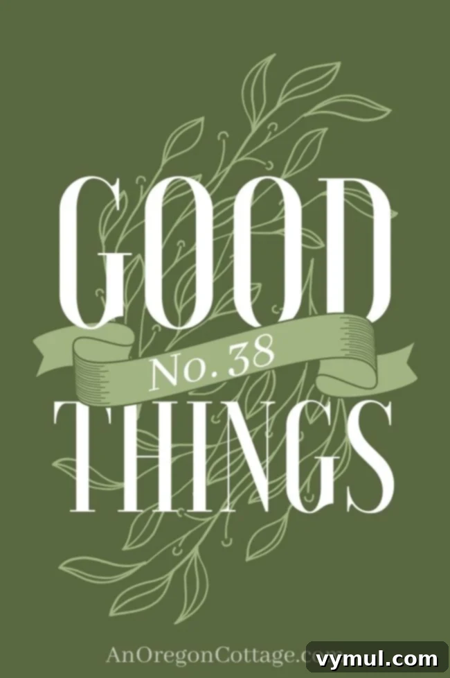 My Happy List 38: Garden Updates, Home Finds, and Current Reads 2 Good Things List_38 title image featuring a lush garden, a sleek Roomba vacuum, a light Ikea desk, and a stack of books.