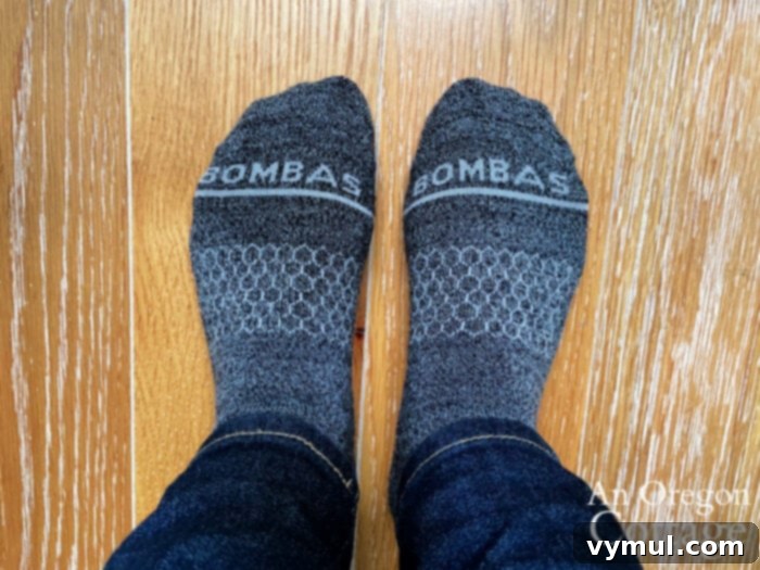 Forty Five Shades of Cozy 4 wearing bombas socks for warmth and comfort