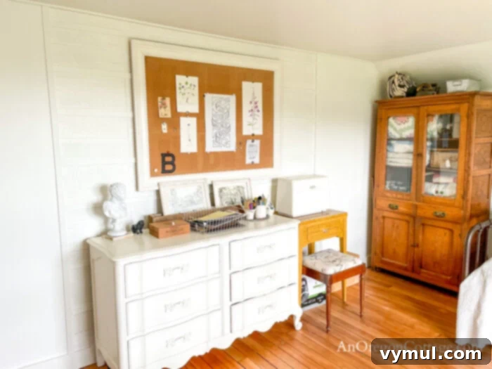 office wood wall with dresser