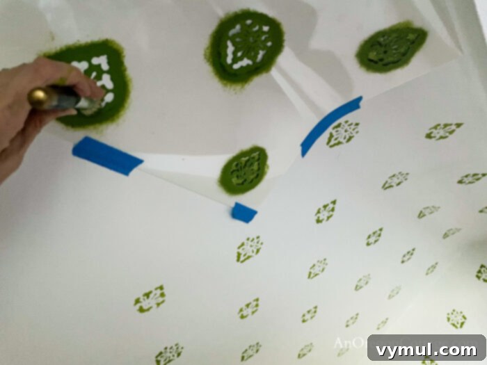 stenciling office closet