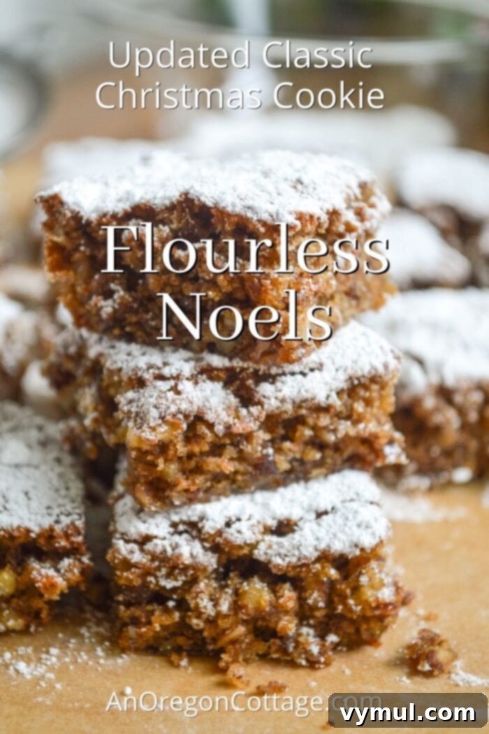 Flourless Chewy Noels Bars A Fresh Take on Christmas Cookie Classics 2 Delicious flourless noels bar cookies, perfect for Christmas.