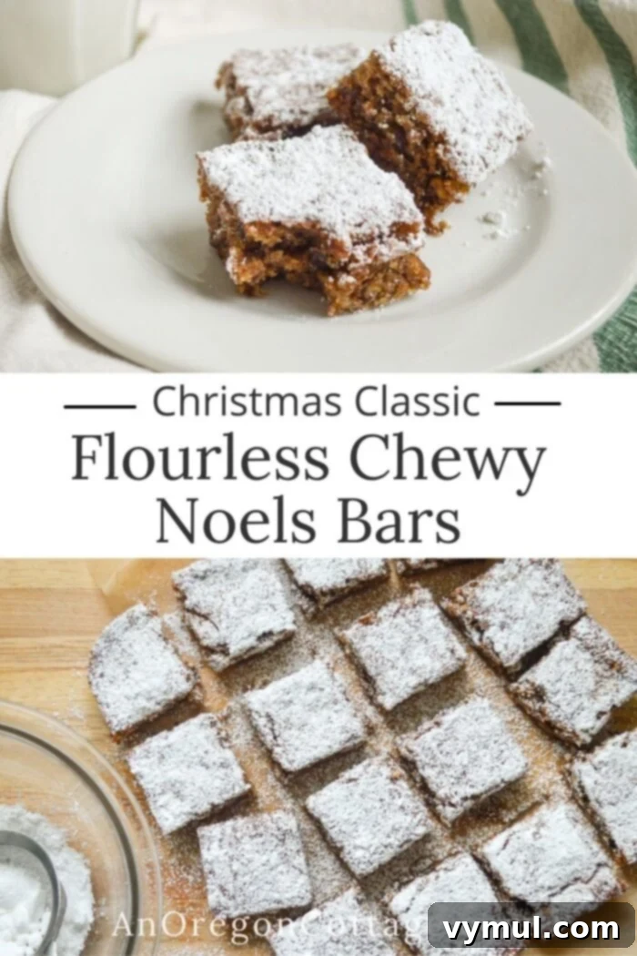 Flourless Chewy Noels Bars A Fresh Take on Christmas Cookie Classics 11 Flourless chewy noels bars on a plate, ready to be served.