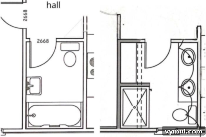 1900 Farmhouse Main Bathroom: Classic Charm Reimagined 3 farmhouse bathroom floor plans