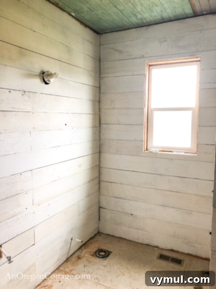 1900 Farmhouse Main Bathroom: Classic Charm Reimagined 6 main bath wood walls-ceiling