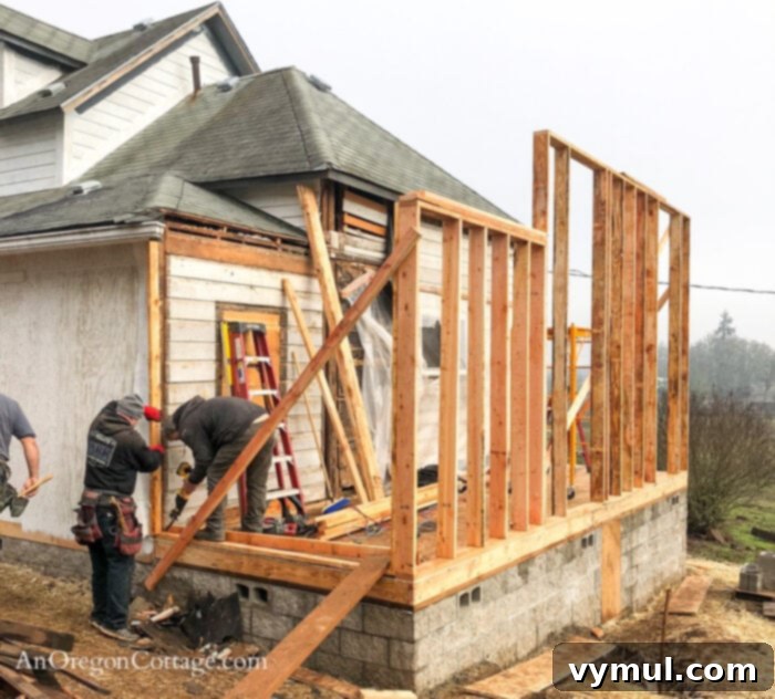 framing primary bedroom extension