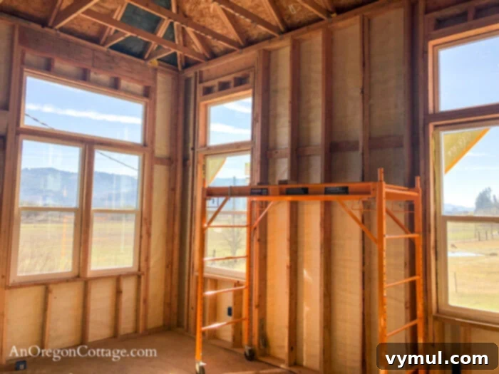 New primary bedroom windows framed