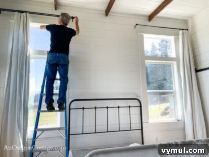 hanging curtains in bedroom