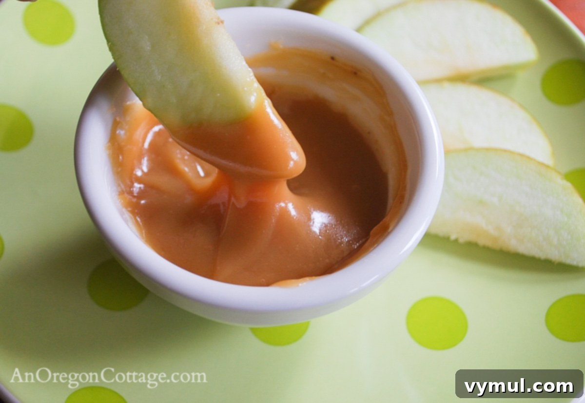 Homemade Caramel Apple Dip with sliced apples