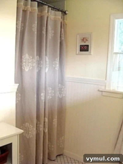 Stenciled Shower Curtain