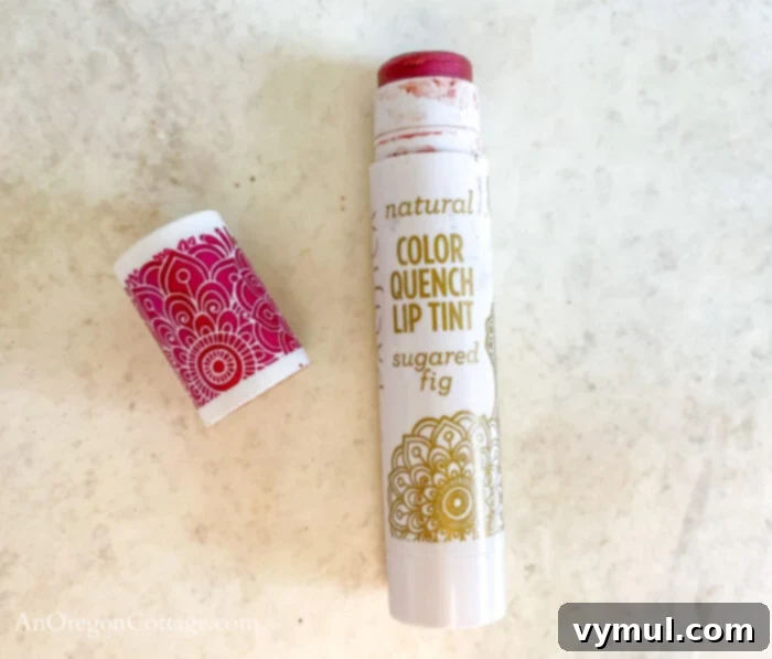 My Favorite Finds Garden Glamour Good Reads 5 pacifica beauty lip tint with lid off-fig