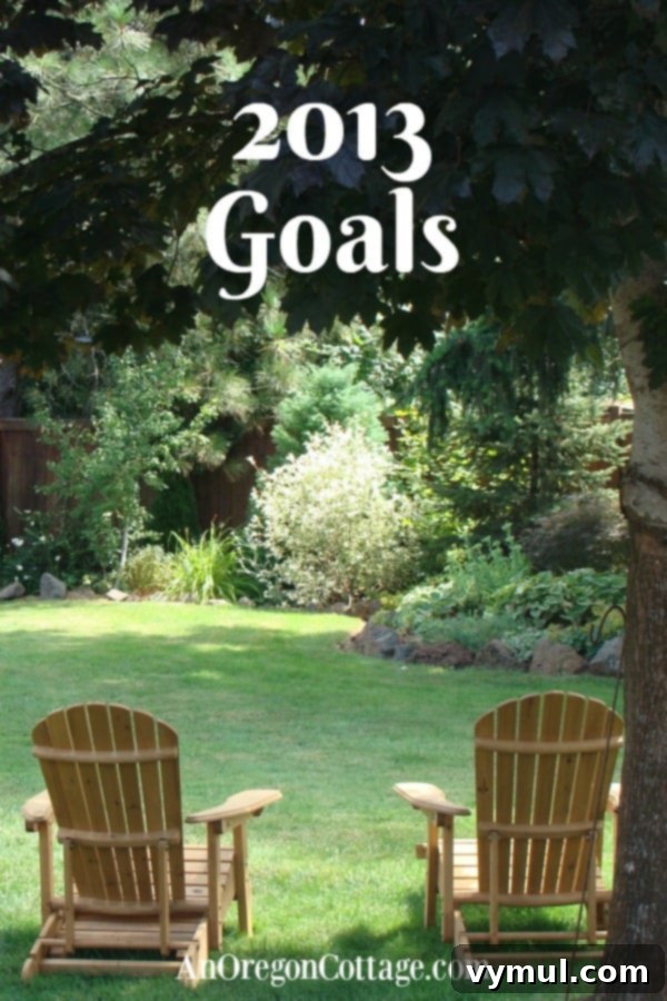 Defining My Year: Goals and Guiding Word 2 Yearly goals for 2013 from An Oregon Cottage
