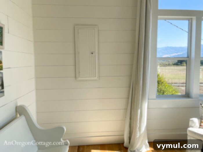 Curated 54: Home Hacks & Happy Reads 3 exposed electrical panel in bedroom, before being hidden