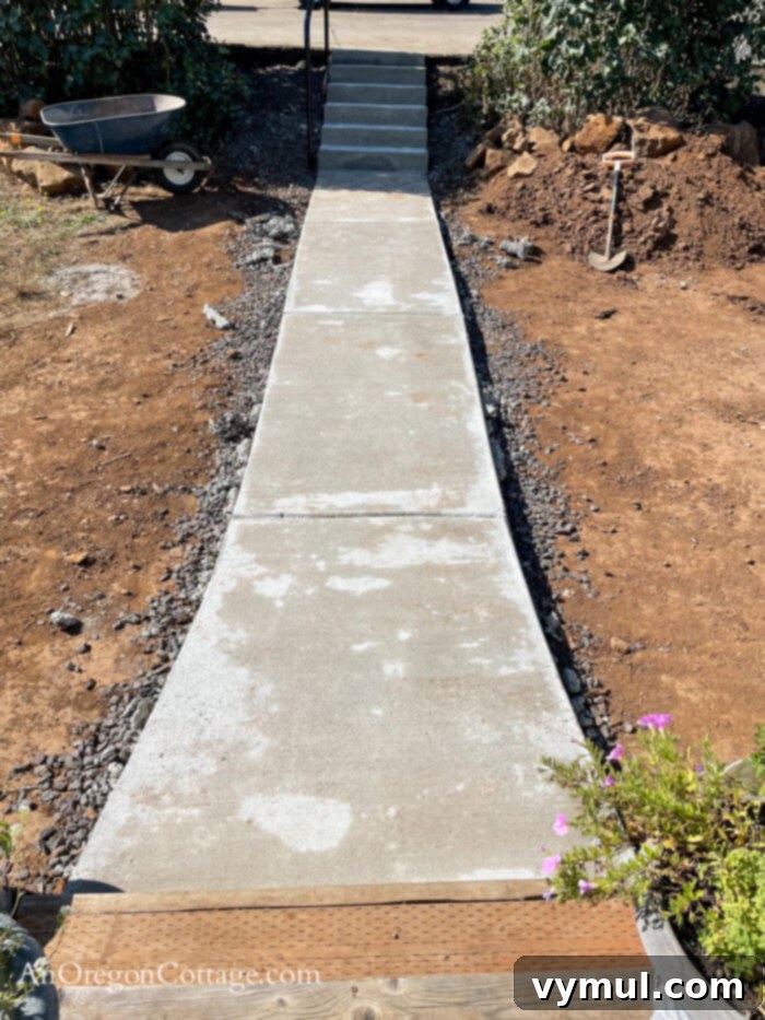 Curated 54: Home Hacks & Happy Reads 6 new concrete walkway and stairs leading to a back door