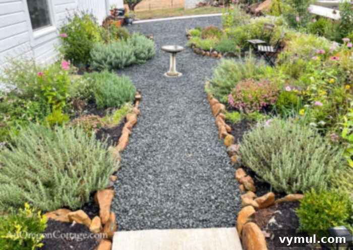 gravel sunken garden paths towards back door-11-22