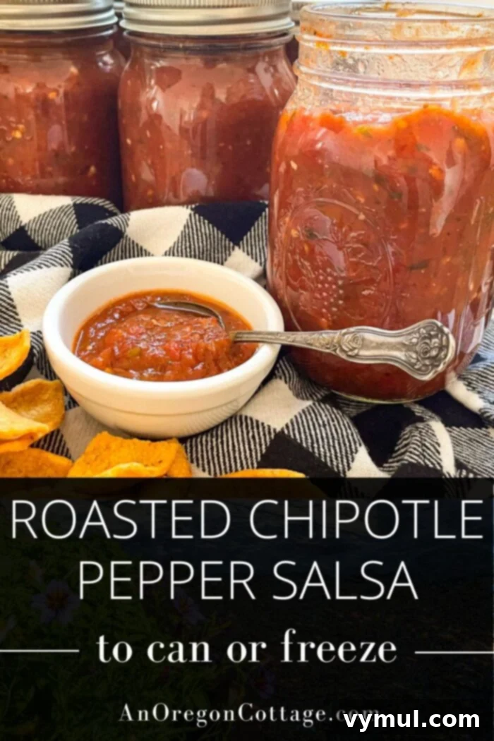 Thick Smoky Roasted Chipotle Salsa 16 Homemade Roasted Chipotle Salsa for Canning or Freezing