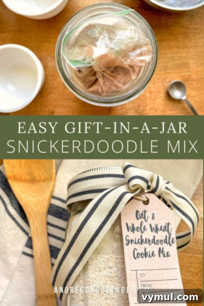 Snickerdoodle Cookie Mix Gift Jar with Wholesome Oat and Whole Wheat and Printable Tags 14 Snickerdoodle gift-in-a-jar with printable tag