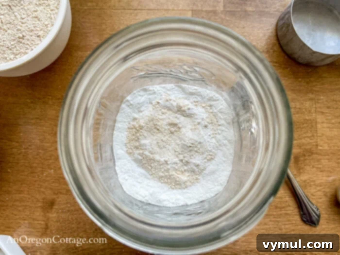 Snickerdoodle Cookie Mix Gift Jar with Wholesome Oat and Whole Wheat and Printable Tags 8 Layering tip for Oat-WW snickerdoodle cookie mix in jar to create distinct layers