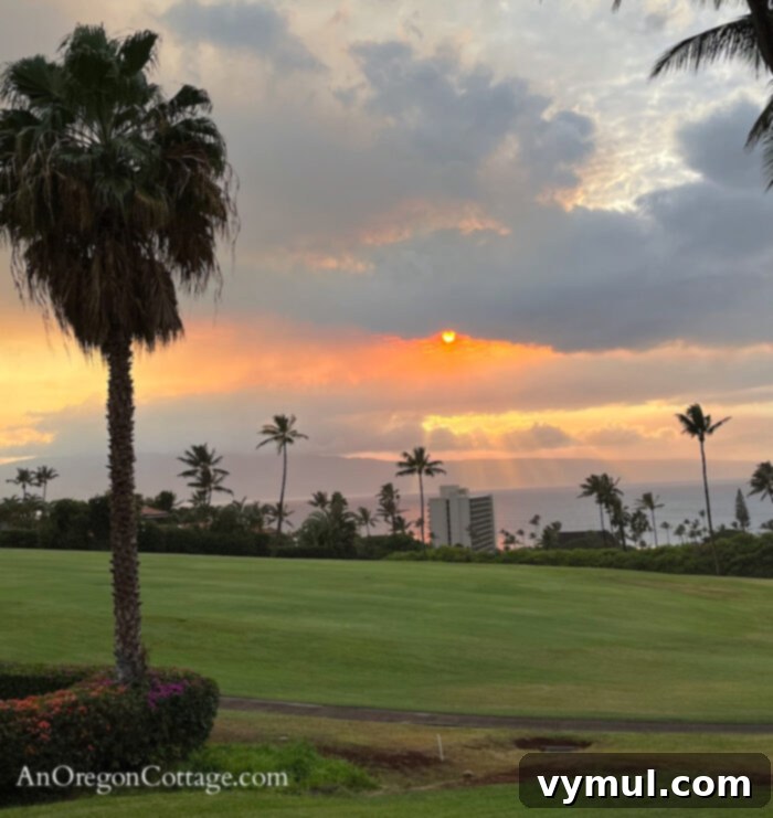 Recap, Reframe, Realign: Your 2023 Vision 9 Sunset in Hawaii, symbolizing a relaxing end-of-year vacation and tropical beauty