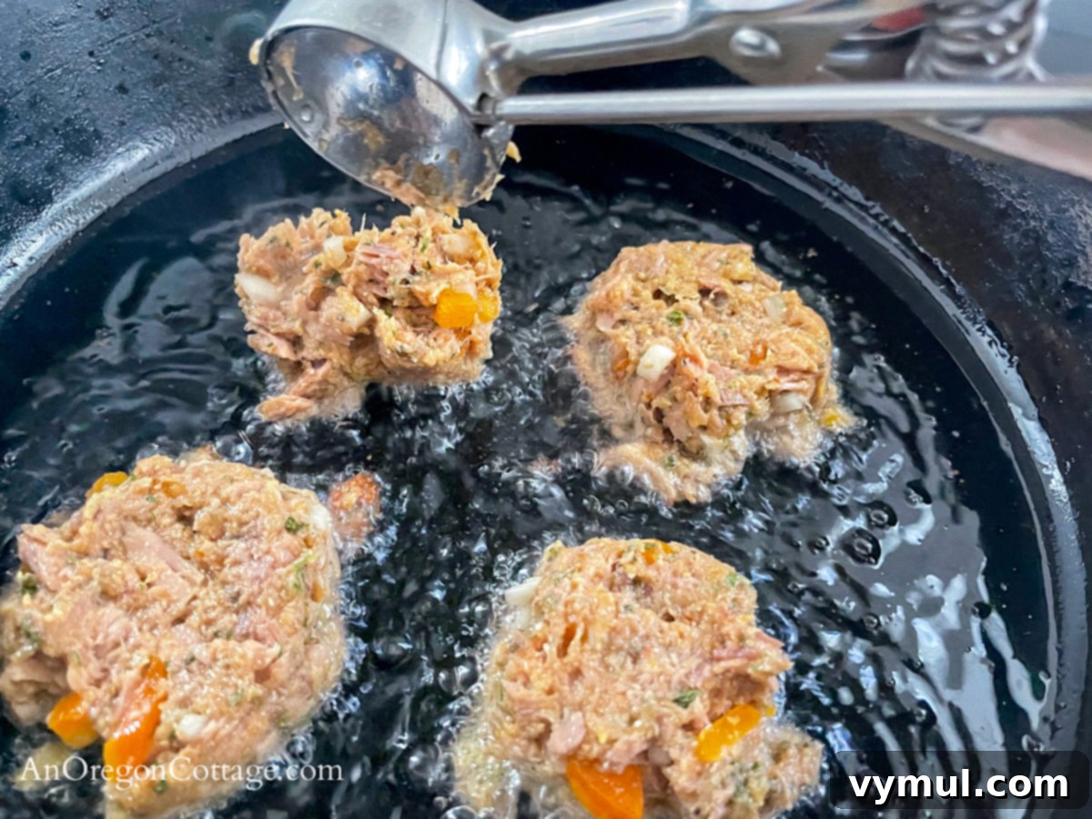 Effortless 15 Minute Tuna Patties Healthy Breadcrumb Free Keto Paleo Gluten Free 6 frying tun patties