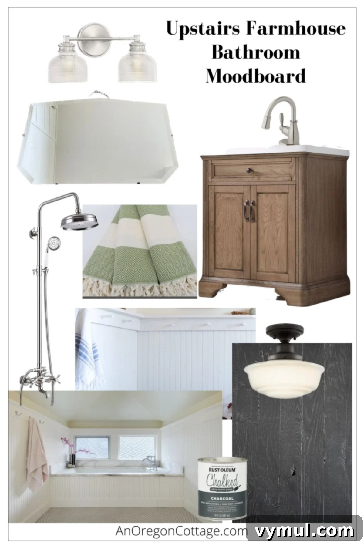 Good Things List, Vol. 59: Upstairs Bathroom Inspiration, My New Bluetooth CD Player, and Recent Reads 3 Upstairs Bath moodboard