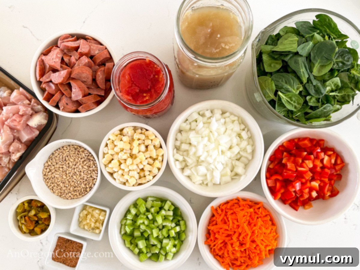 Quick Cajun Chicken Barley Harvest Soup 3 Cajun Chicken Barley Vegetable Soup ingredients