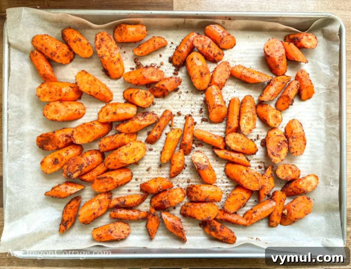 Irresistible Garlic Spiced Roasted Carrots 5 spice roasted carrots ready for oven