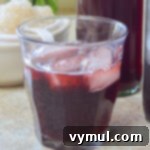 Flavored water kefir in a glass