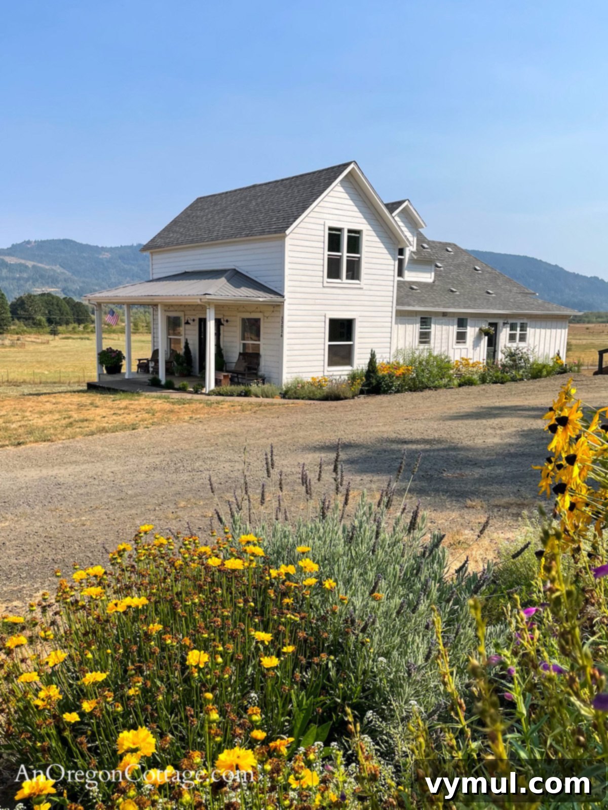 The Organic Gardener's Guide to a Weed-Free Paradise 3 White farmhouse in August