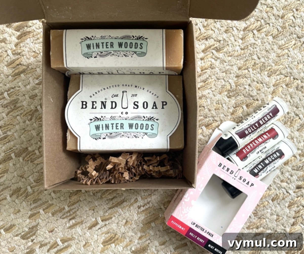 soap bars and lip balm from Bend Soap co