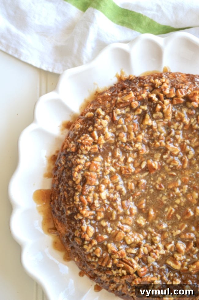 35 Clever Ways to Use Sourdough Discard 7 sticky bun coffee cake on scalloped white plate above