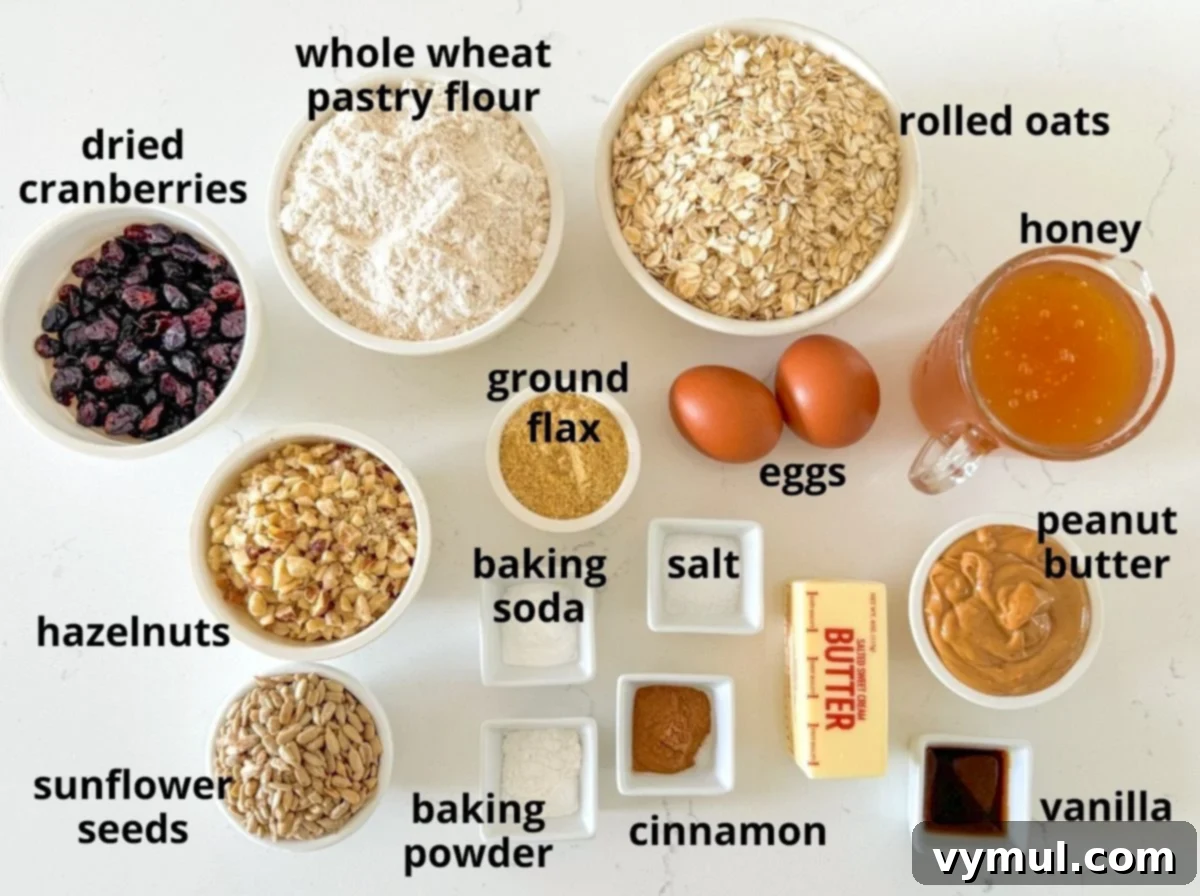 ingredients listed for trail mix cookies